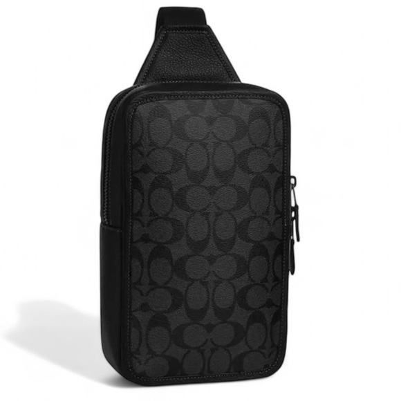 COACH SULLIVAN SHOULDER PACK  Dark Goth Signature Coated Canvas Leather … - Picture 10 of 16